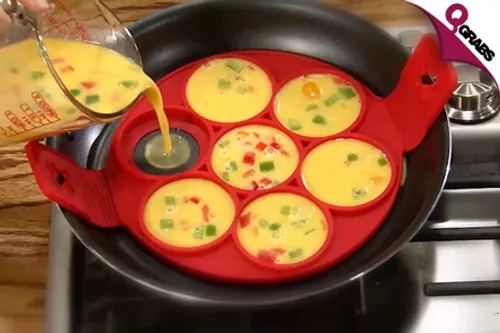 For QR35 Stop the Mess while Cooking with a Pancake & Omelette Flipper with 7 Cavities! (QR65 Value)